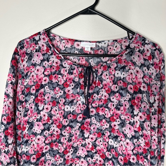 J Jill Floral Long Sleeve Blouse XL - Picture 2 of 12